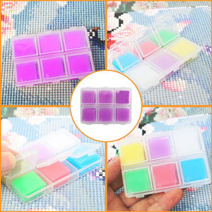 DIY Diamond Painting Wax 2x2cm 30pcs Glue Clay Wax Tool Set(Purple)