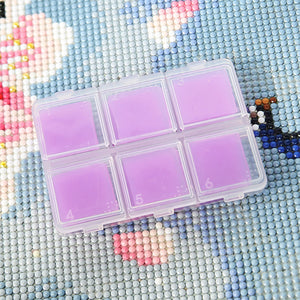 DIY Diamond Painting Wax 2x2cm 30pcs Glue Clay Wax Tool Set(Purple)