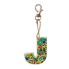 Load image into Gallery viewer, DIY Pocket Mirror Handmade Gem Keychains Letters Lady Bag Pendant (J)
