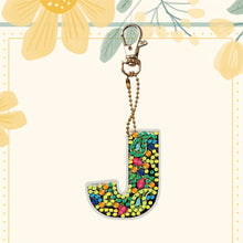 Load image into Gallery viewer, DIY Pocket Mirror Handmade Gem Keychains Letters Lady Bag Pendant (J)
