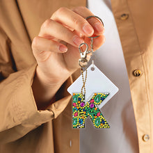 Load image into Gallery viewer, DIY Pocket Mirror Handmade Gem Keychains Letters Lady Bag Pendant (K)

