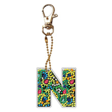 Load image into Gallery viewer, DIY Pocket Mirror Handmade Gem Keychains Letters Lady Bag Pendant (N)
