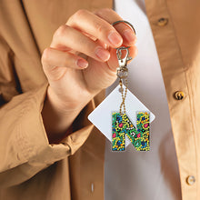 Load image into Gallery viewer, DIY Pocket Mirror Handmade Gem Keychains Letters Lady Bag Pendant (N)
