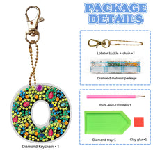Load image into Gallery viewer, DIY Pocket Mirror Handmade Gem Keychains Letters Lady Bag Pendant (O)
