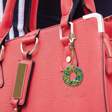 Load image into Gallery viewer, DIY Pocket Mirror Handmade Gem Keychains Letters Lady Bag Pendant (O)
