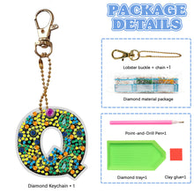 Load image into Gallery viewer, DIY Pocket Mirror Handmade Gem Keychains Letters Lady Bag Pendant (Q)

