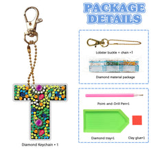 Load image into Gallery viewer, DIY Pocket Mirror Handmade Gem Keychains Letters Lady Bag Pendant (T)
