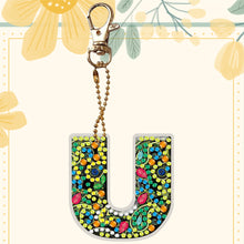 Load image into Gallery viewer, DIY Pocket Mirror Handmade Gem Keychains Letters Lady Bag Pendant (U)
