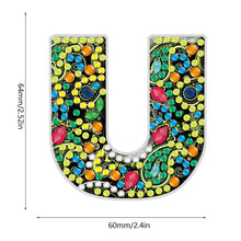 Load image into Gallery viewer, DIY Pocket Mirror Handmade Gem Keychains Letters Lady Bag Pendant (U)
