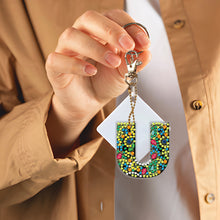 Load image into Gallery viewer, DIY Pocket Mirror Handmade Gem Keychains Letters Lady Bag Pendant (U)
