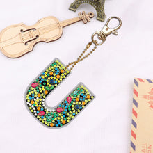 Load image into Gallery viewer, DIY Pocket Mirror Handmade Gem Keychains Letters Lady Bag Pendant (U)
