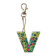 Load image into Gallery viewer, DIY Pocket Mirror Handmade Gem Keychains Letters Lady Bag Pendant (V)
