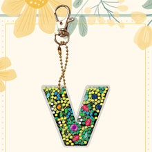 Load image into Gallery viewer, DIY Pocket Mirror Handmade Gem Keychains Letters Lady Bag Pendant (V)
