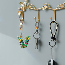 Load image into Gallery viewer, DIY Pocket Mirror Handmade Gem Keychains Letters Lady Bag Pendant (V)
