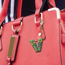 Load image into Gallery viewer, DIY Pocket Mirror Handmade Gem Keychains Letters Lady Bag Pendant (V)

