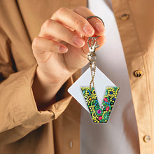 Load image into Gallery viewer, DIY Pocket Mirror Handmade Gem Keychains Letters Lady Bag Pendant (V)
