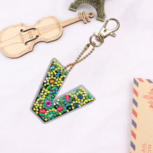 Load image into Gallery viewer, DIY Pocket Mirror Handmade Gem Keychains Letters Lady Bag Pendant (V)
