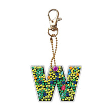Load image into Gallery viewer, DIY Pocket Mirror Handmade Gem Keychains Letters Lady Bag Pendant (W)
