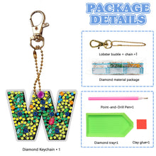 Load image into Gallery viewer, DIY Pocket Mirror Handmade Gem Keychains Letters Lady Bag Pendant (W)
