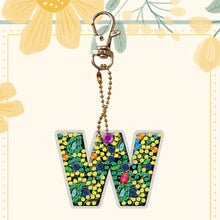 Load image into Gallery viewer, DIY Pocket Mirror Handmade Gem Keychains Letters Lady Bag Pendant (W)
