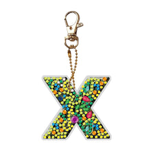 Load image into Gallery viewer, DIY Pocket Mirror Handmade Gem Keychains Letters Lady Bag Pendant (X)
