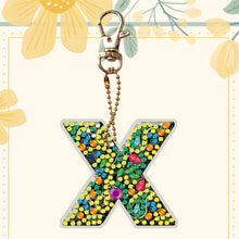 Load image into Gallery viewer, DIY Pocket Mirror Handmade Gem Keychains Letters Lady Bag Pendant (X)
