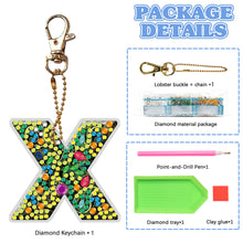 Load image into Gallery viewer, DIY Pocket Mirror Handmade Gem Keychains Letters Lady Bag Pendant (X)
