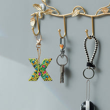 Load image into Gallery viewer, DIY Pocket Mirror Handmade Gem Keychains Letters Lady Bag Pendant (X)
