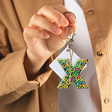 Load image into Gallery viewer, DIY Pocket Mirror Handmade Gem Keychains Letters Lady Bag Pendant (X)
