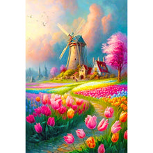 Load image into Gallery viewer, Beautiful Windmill Scenery 40*60CM(Canvas) Full Round Drill Diamond Painting
