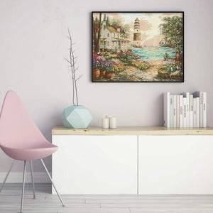 Joy Sunday Hut By The Sea (56*44CM) 14CT 2 Stamped Cross Stitch