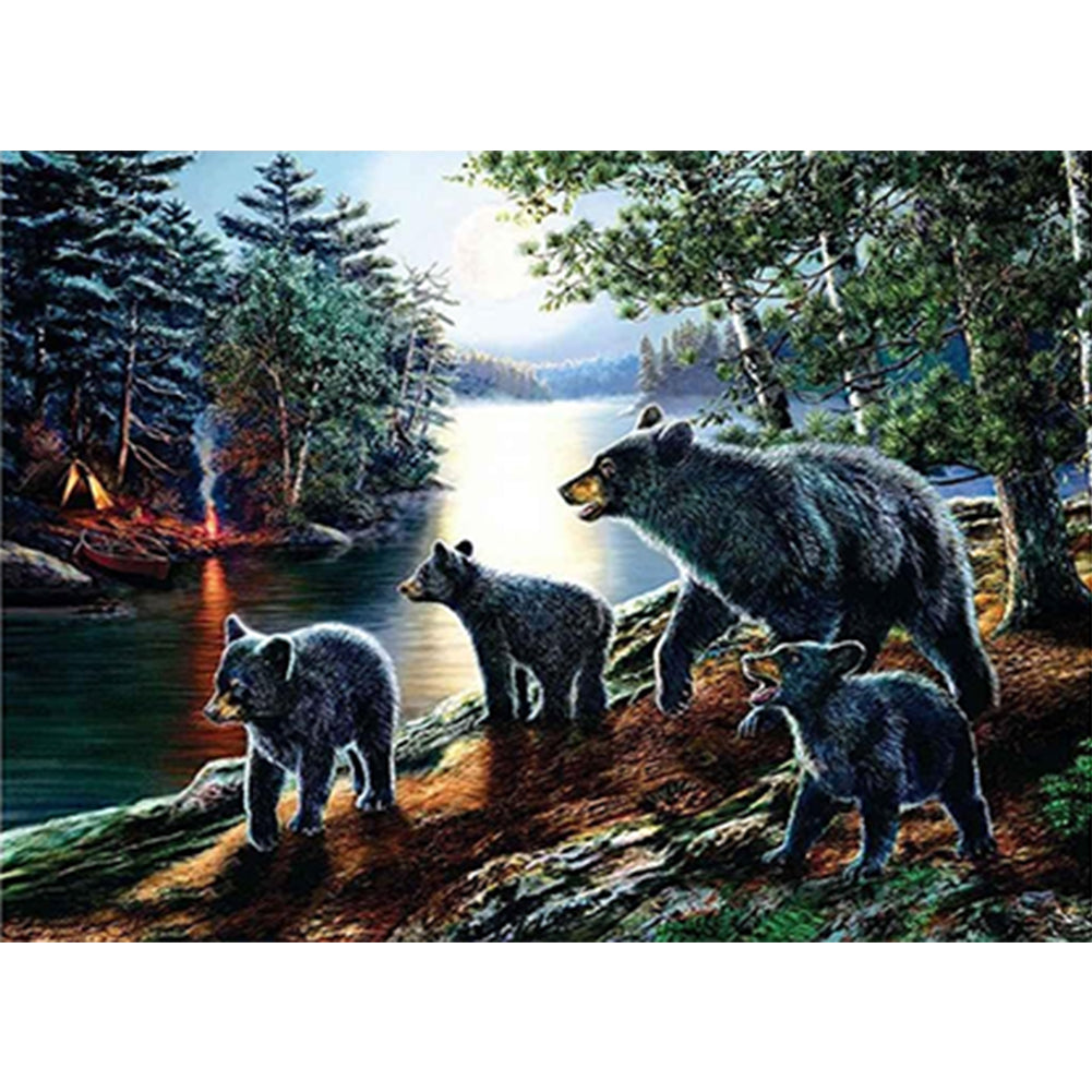 Full Round Drill Diamond Painting - Animals In The Forest - 30*40cm