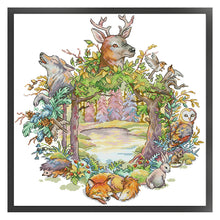 Load image into Gallery viewer, Joy Sunday Forest Wreath (40*42CM) 14CT 2 Stamped Cross Stitch

