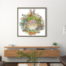 Load image into Gallery viewer, Joy Sunday Forest Wreath (40*42CM) 14CT 2 Stamped Cross Stitch
