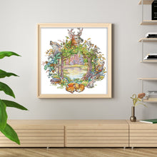 Load image into Gallery viewer, Joy Sunday Forest Wreath (40*42CM) 14CT 2 Stamped Cross Stitch
