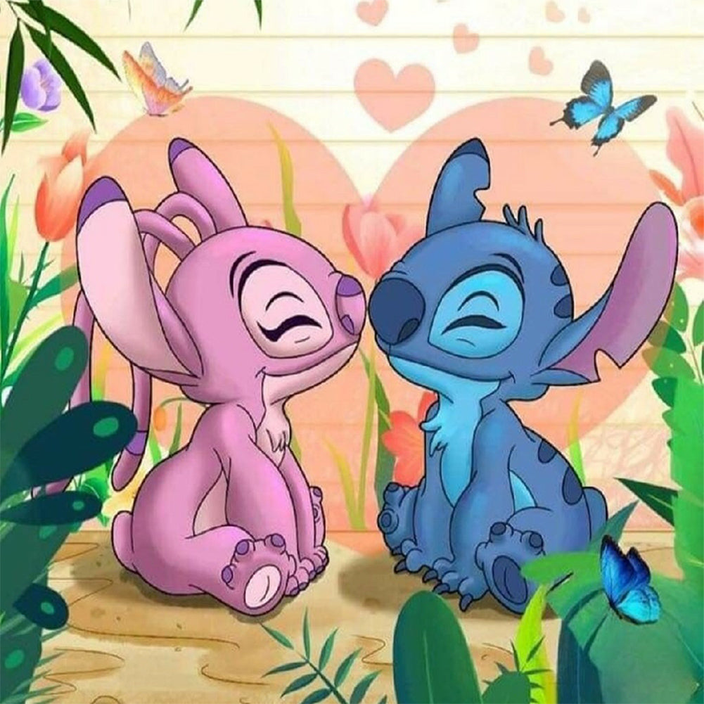Stitch And Girlfriend 30*30CM(Canvas) Full Round Drill Diamond Painting