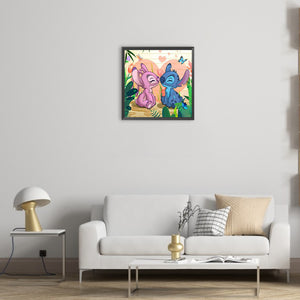 Stitch And Girlfriend 30*30CM(Canvas) Full Round Drill Diamond Painting