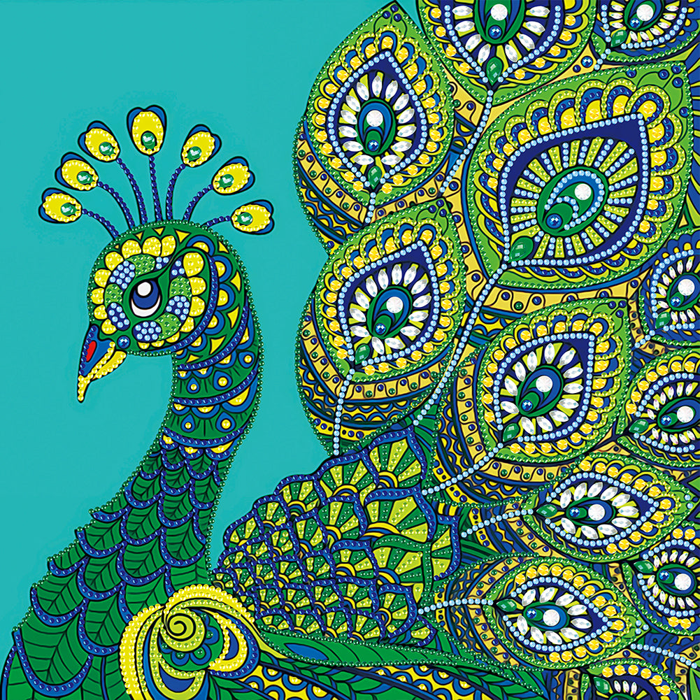 Peacock 40*40CM(Canvas) Partial Special Shaped Drill Diamond Painting