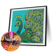 Load image into Gallery viewer, Peacock 40*40CM(Canvas) Partial Special Shaped Drill Diamond Painting
