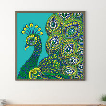 Load image into Gallery viewer, Peacock 40*40CM(Canvas) Partial Special Shaped Drill Diamond Painting
