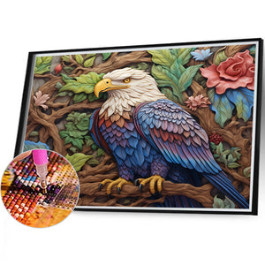 Embossed 3D Eagle 40*35CM(Canvas) Full Round Drill Diamond Painting