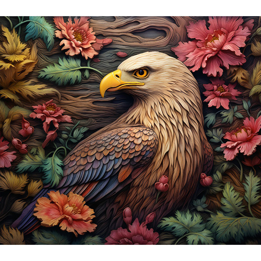 Embossed 3D Eagle 40*35CM(Canvas) Full Round Drill Diamond Painting