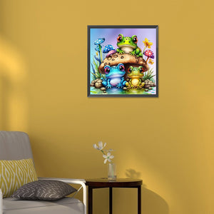 Three Little Frogs 30*30CM(Canvas) Full Round Drill Diamond Painting