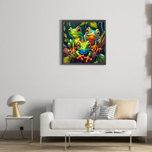 Load image into Gallery viewer, Three Little Frogs 30*30CM(Canvas) Full Round Drill Diamond Painting
