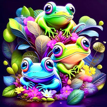 Load image into Gallery viewer, Three Little Frogs 30*30CM(Canvas) Full Round Drill Diamond Painting
