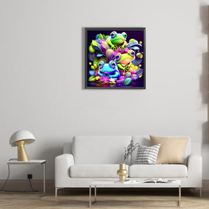 Three Little Frogs 30*30CM(Canvas) Full Round Drill Diamond Painting