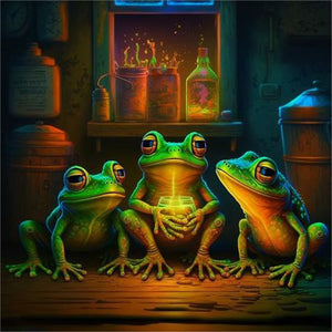 Three Little Frogs 30*30CM(Canvas) Full Round Drill Diamond Painting