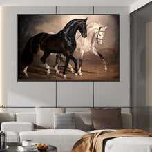 Load image into Gallery viewer, Black Horse White Horse 70*45CM(Picture) Full Square Drill Diamond Painting
