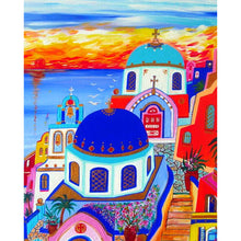 Load image into Gallery viewer, Santorini (40*50CM) 11CT 3 Stamped Cross Stitch
