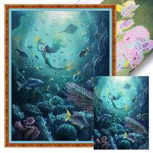 Load image into Gallery viewer, Underwater Mermaid (40*55CM) 11CT 3 Stamped Cross Stitch
